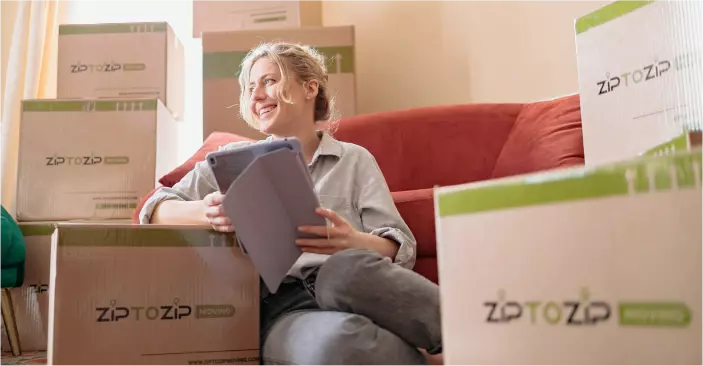 woman unpacking